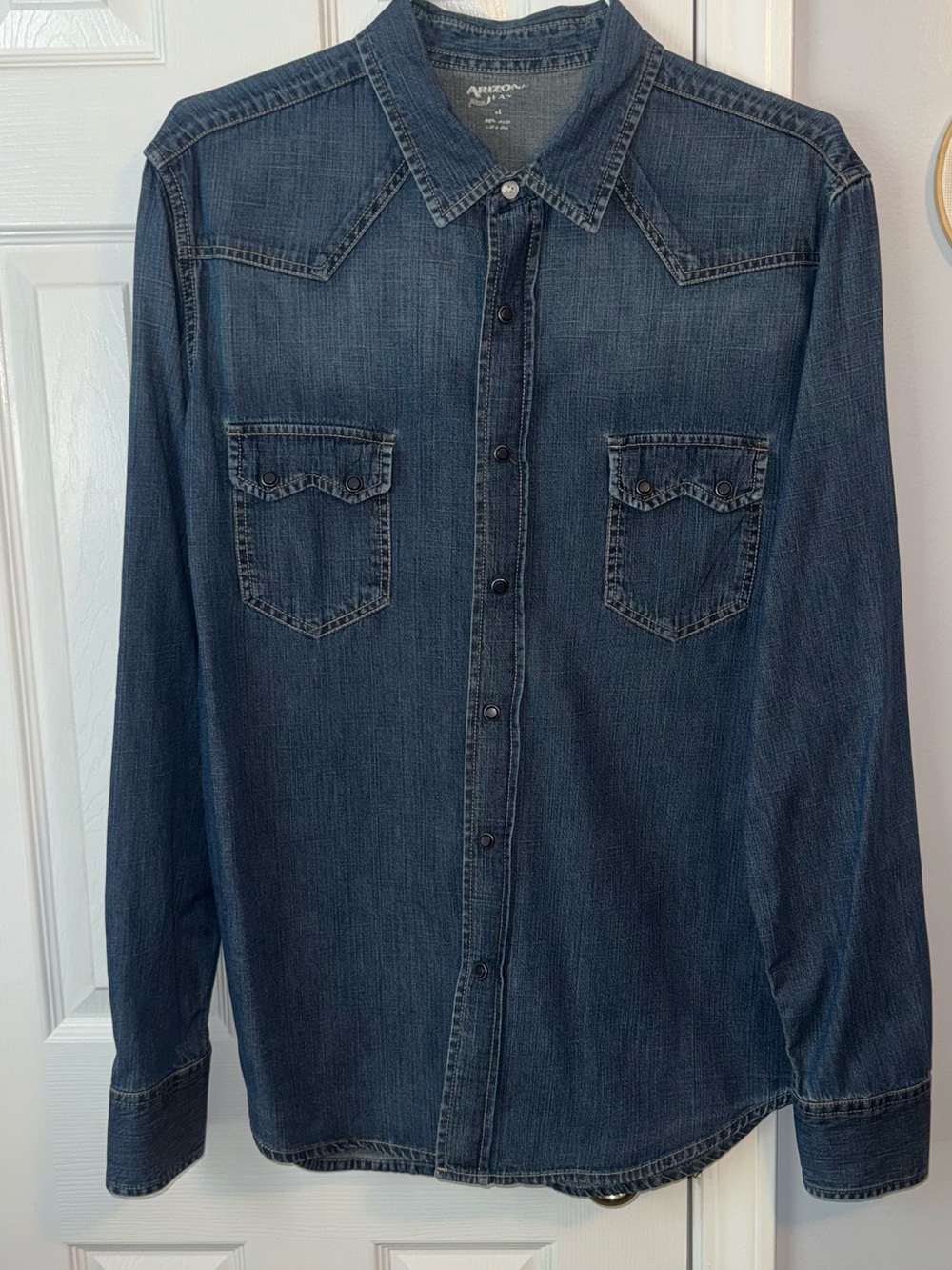 Arizona Jean Company Dark Blue Denim Western Shirt